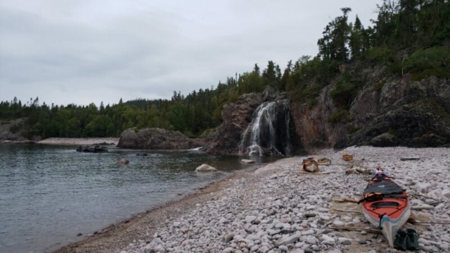 Landing at Cascade Falls, Pukaskwa National Park