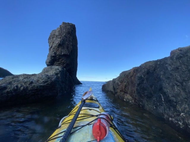 Smokey Point hidden passage, Lake Superior Prov. Park