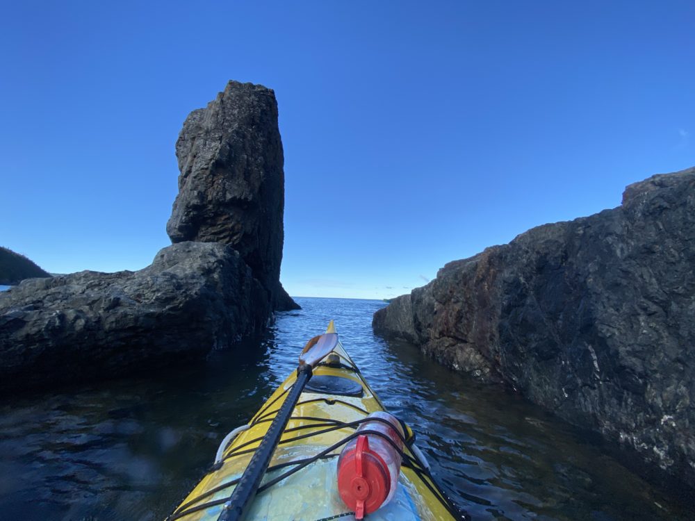 Smokey Point hidden passage, Lake Superior Prov. Park