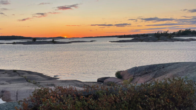 Sunset on the Benjamin Islands, North Channel
