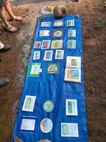 Display of accomplished water colours from the Benjamin Islands, North Channel