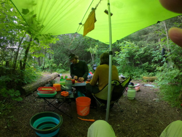 Tarp set up at Ryolite Cove, Lake Superior Prov. Park